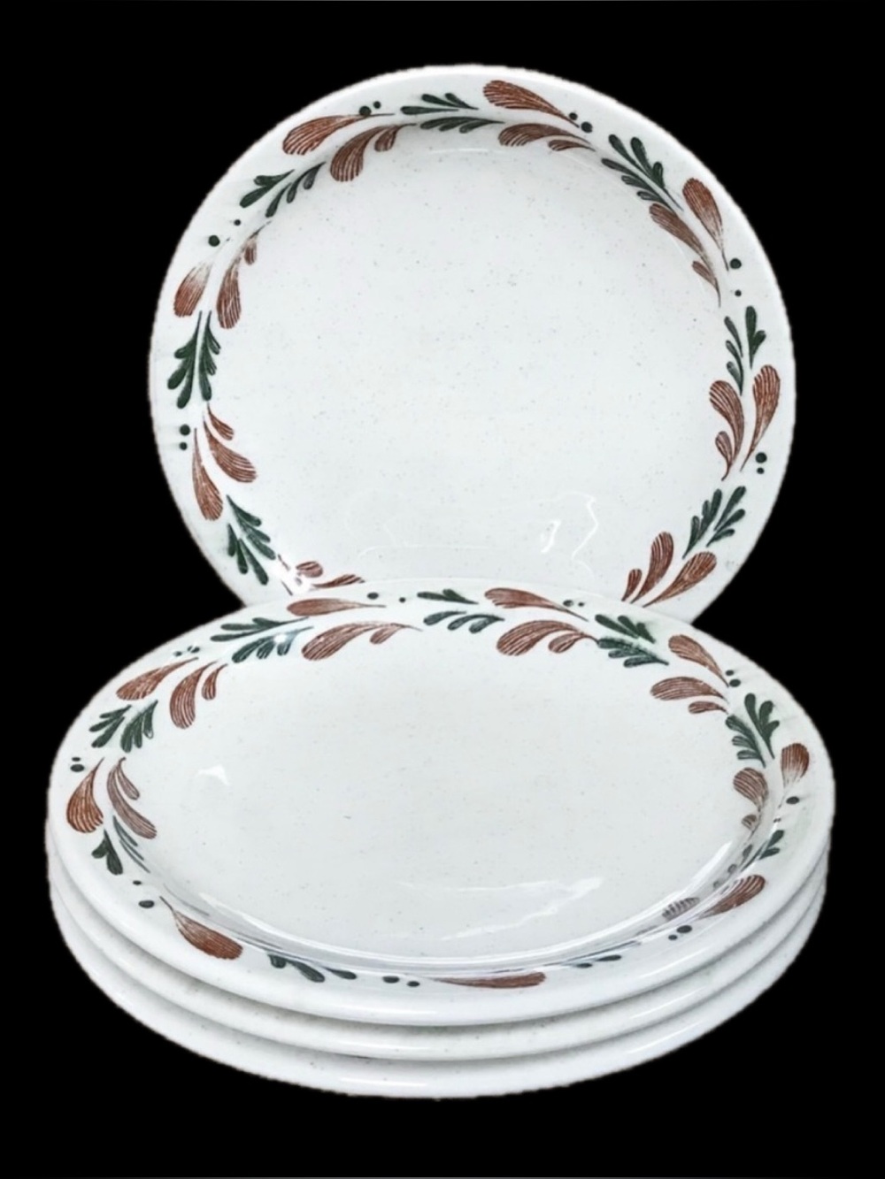 Vintage Syracuse China Leaf Border Speckled Salad Plates Restaurant Ware Fall